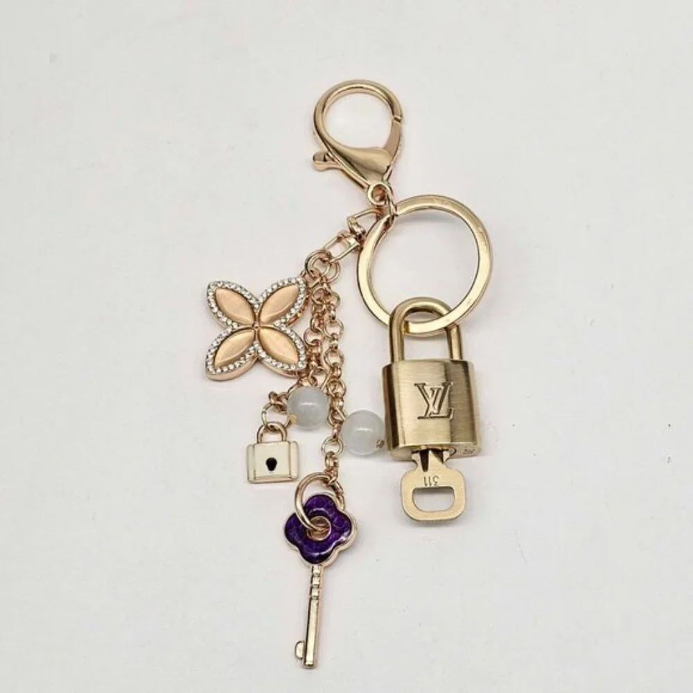 Authentic Louis Vuitton Padlock Gold 🔒 Key Set + Unbranded Keychain Charm